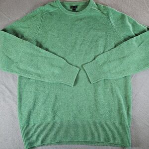 J.Crew Sweater Mens Size M Crewneck 100% Lambswool Green